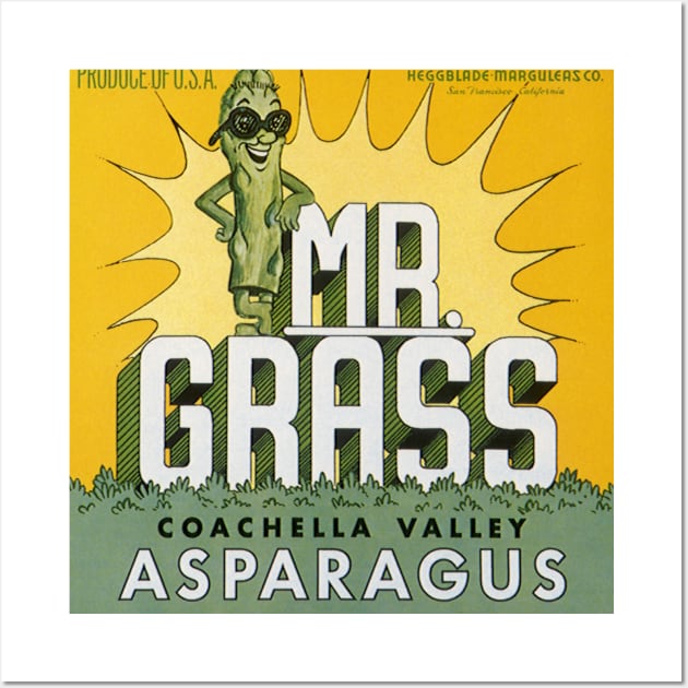 Vintage Mr. Grass Asparagus Label Wall Art by MasterpieceCafe